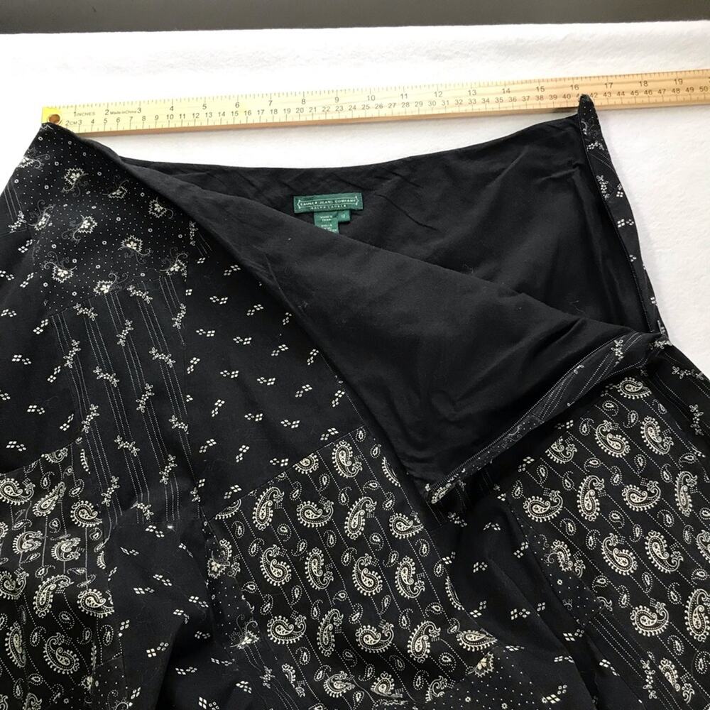 Ralph Lauren Black Asymmetrical Patchwork Midi Sk… - image 5